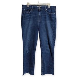 PAIGE HOXTON SLIM CROP DARCEL DISTRESSED JEANS SZ 32